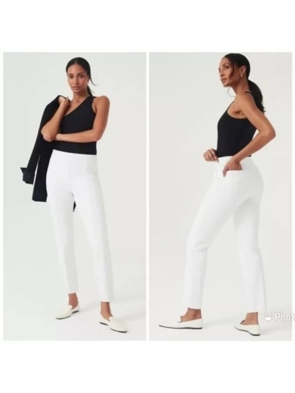 Spanx On-the-Go Slim Straight Ankle Pant 20372R Classic White NWT Plus size 1X